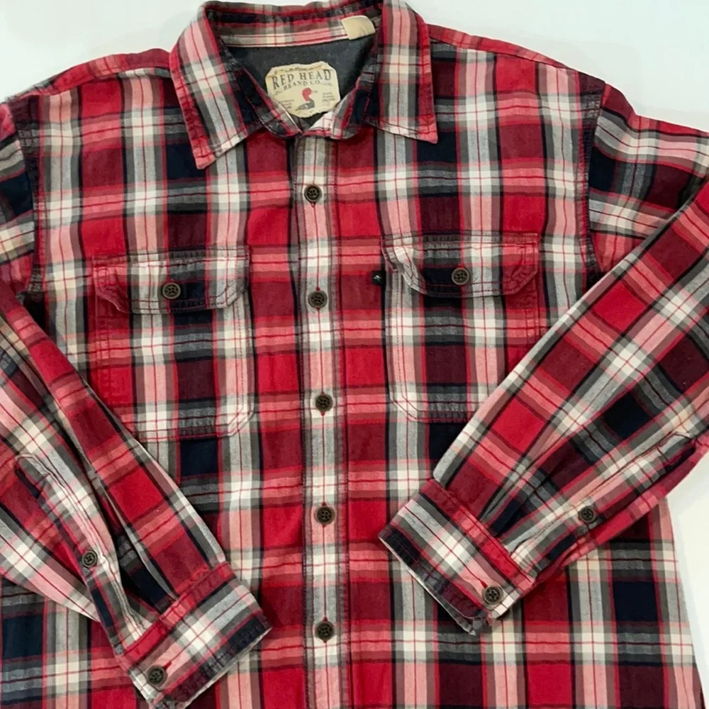 Red Head Brand Men's Long Sleeve Flannel shirt size L